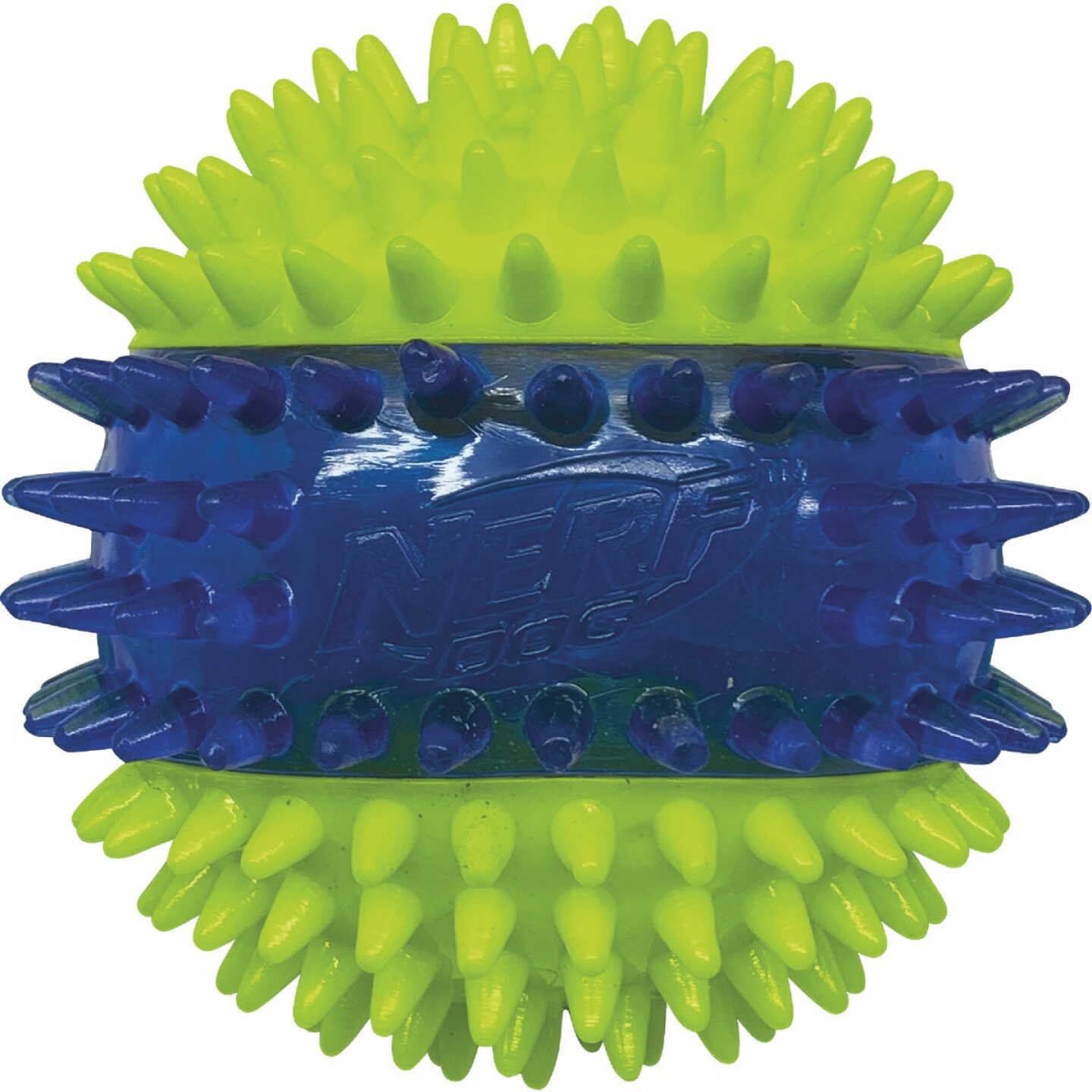 Nerf Dog 2.7 In. Translucent TPR 3-Part Spike LED & Squeak Ball Image 4