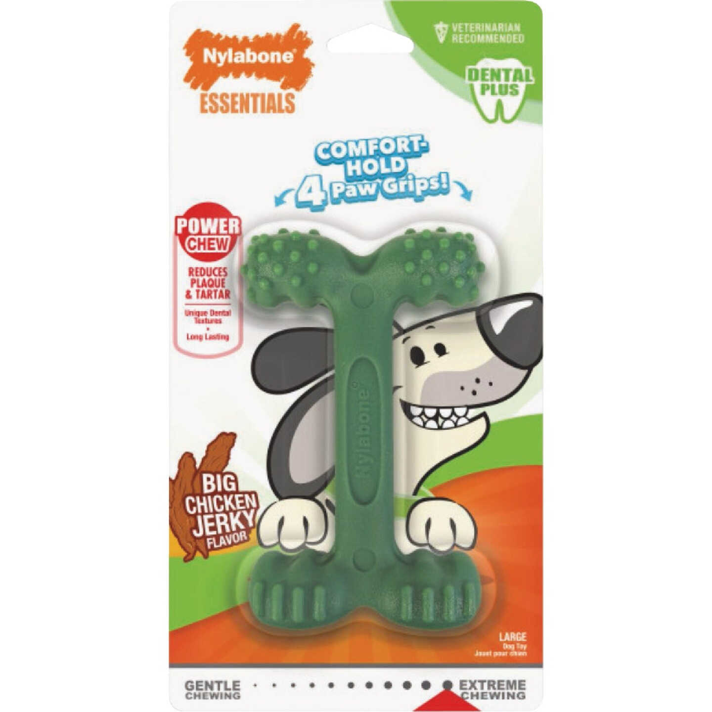 Nylabone Power Chew Comfort-Hold Large Chicken Jerky Dental Chew Toy Image 1