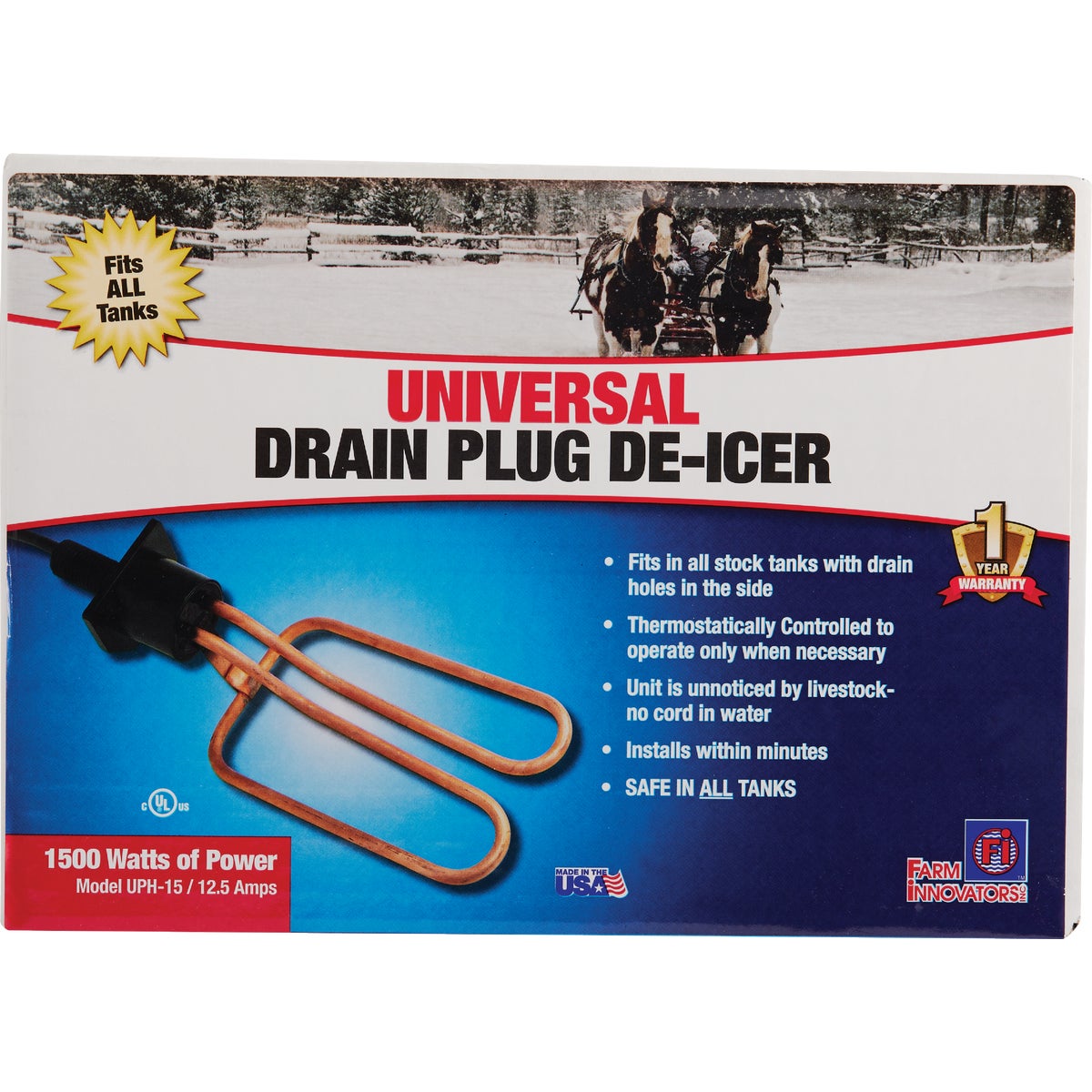 Farm Innovators 1500W Universal Drain Plug De-Icer Image 4