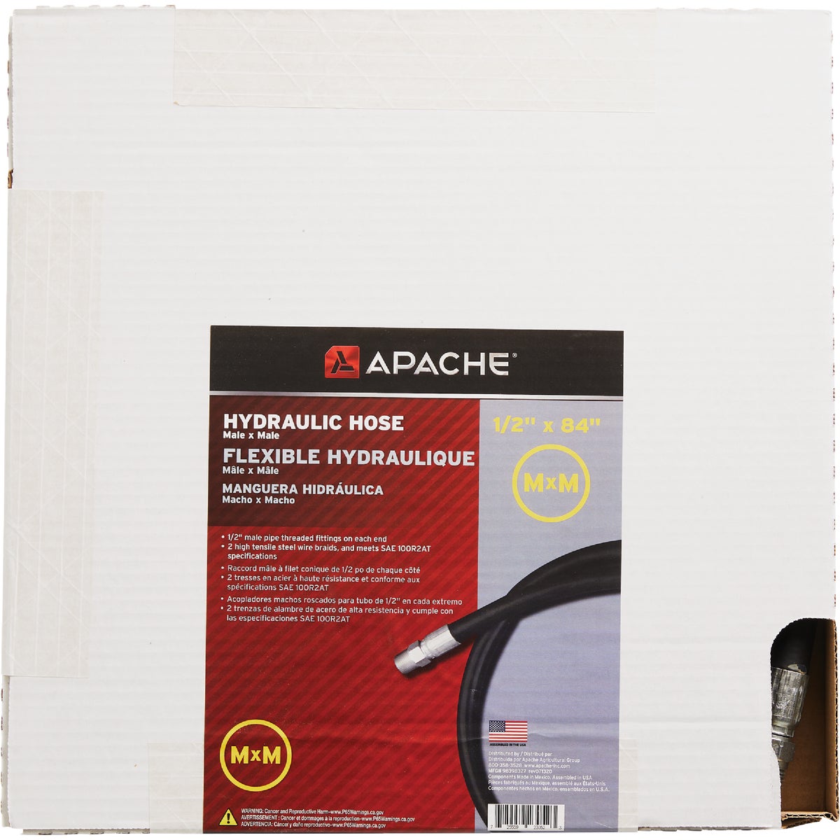 Apache 1/2 In. x 84 In. Male to Male Hydraulic Hose Image 2