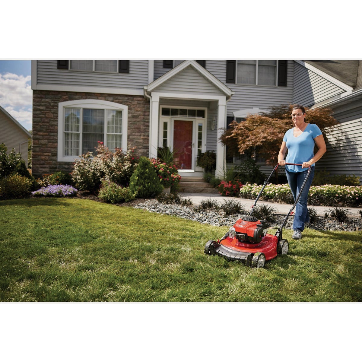 Troy-Bilt 21 In. 163cc Low Wheel Push Gas Mower with Bag, Mulch and Side Discharge Image 2