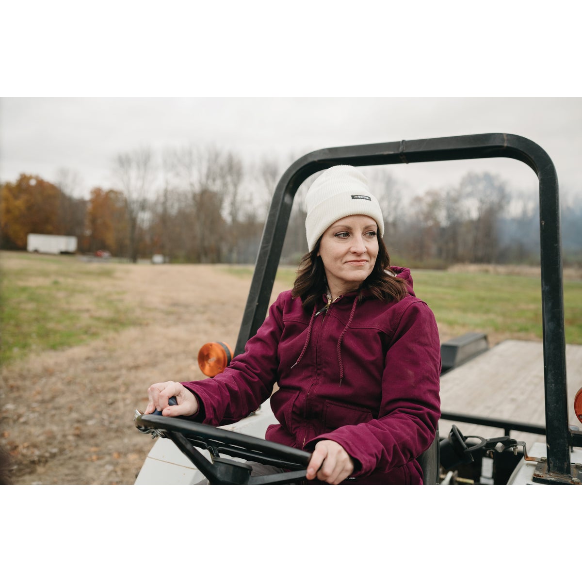 Berne Women's Small Plum Sherpa-Lined Softstone Duck Hooded Jacket Image 2