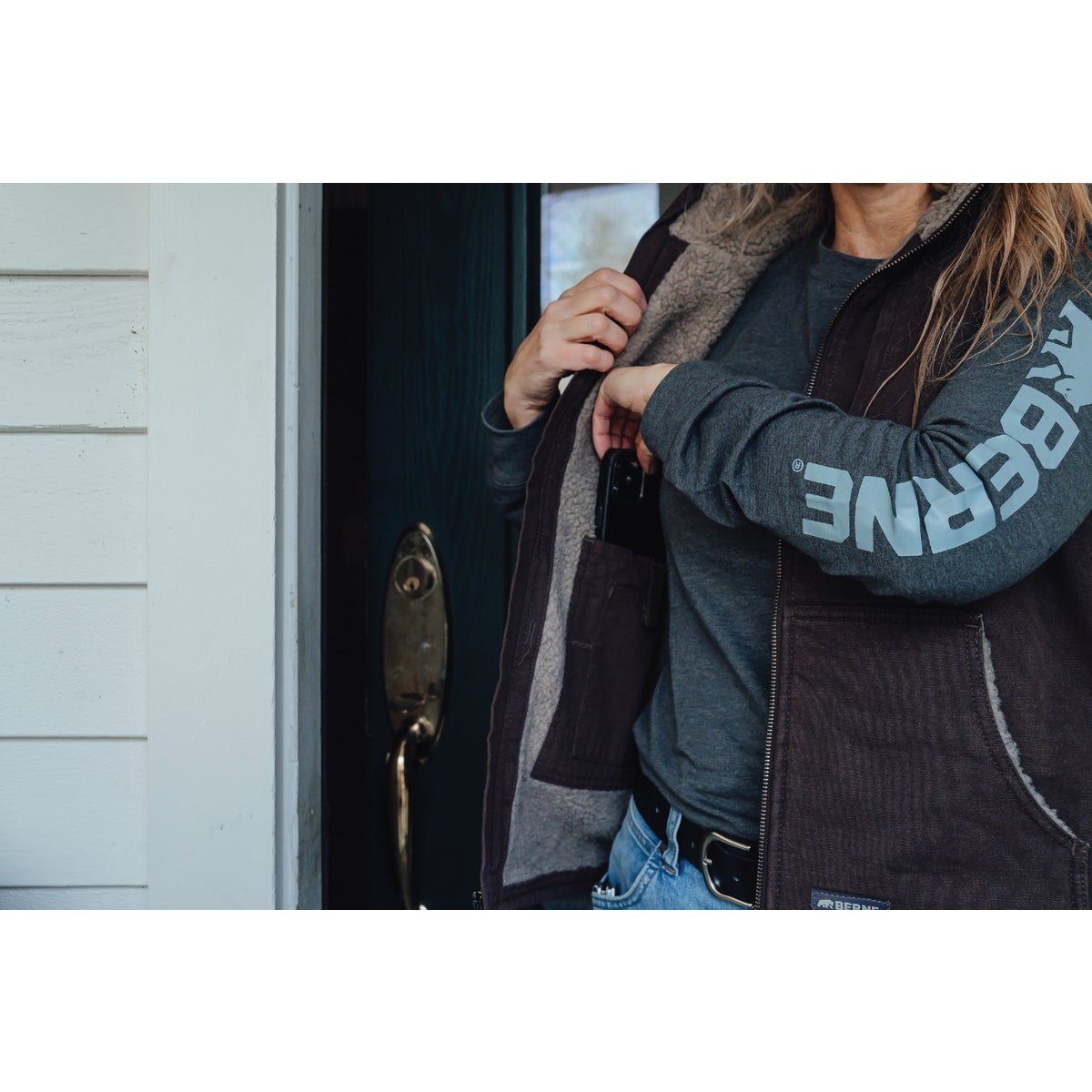 Berne Softstone Women's 2XL Tuscan Sherpa-Lined Vest Image 3