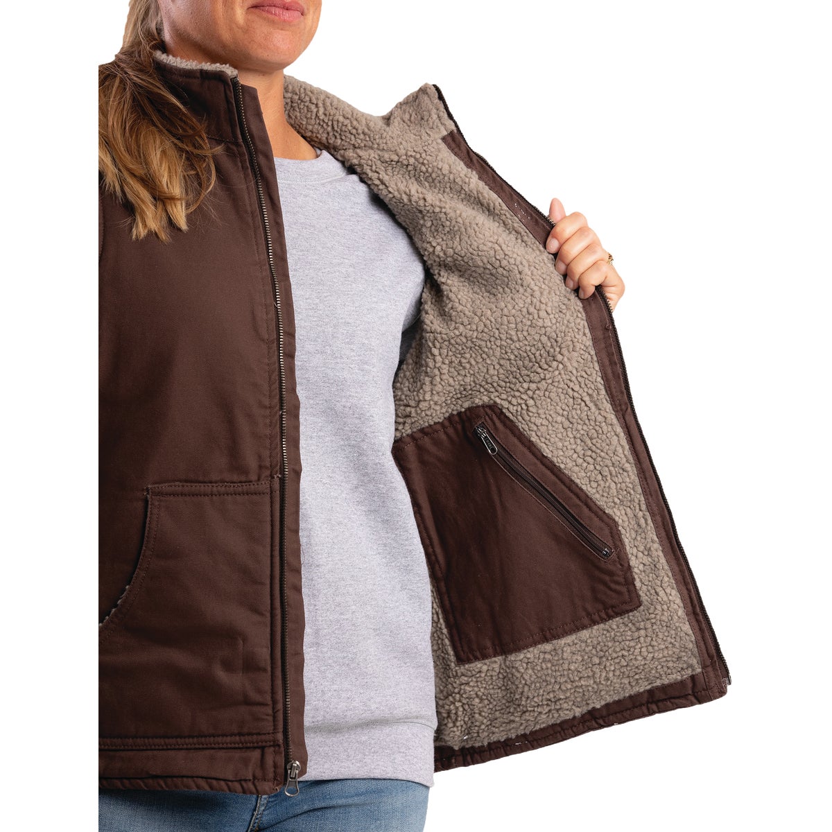 Berne Softstone Women's 2XL Tuscan Sherpa-Lined Vest Image 6