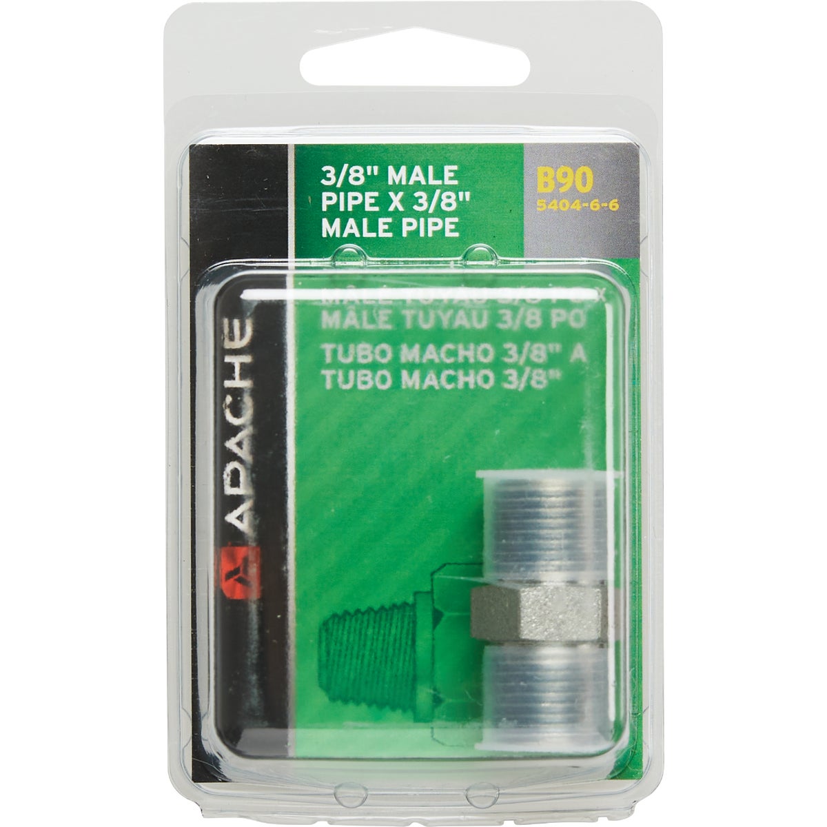 Apache 3/8 In. Male Pipe x 3/8 In. Male Pipe Hydraulic Hose Adapter Image 2