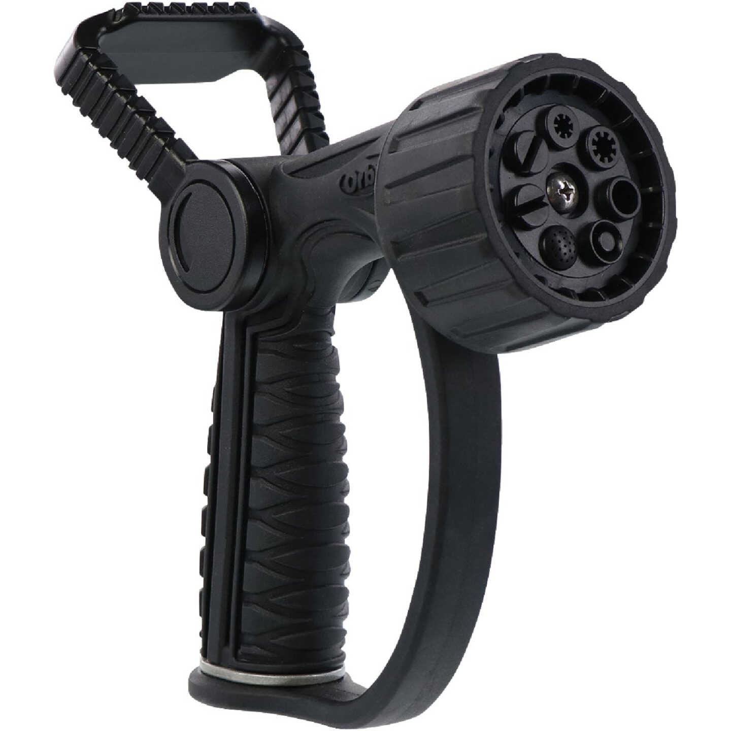 Orbit Pro Flo Zinc 7-Pattern Fireman Nozzle, Black Image 1