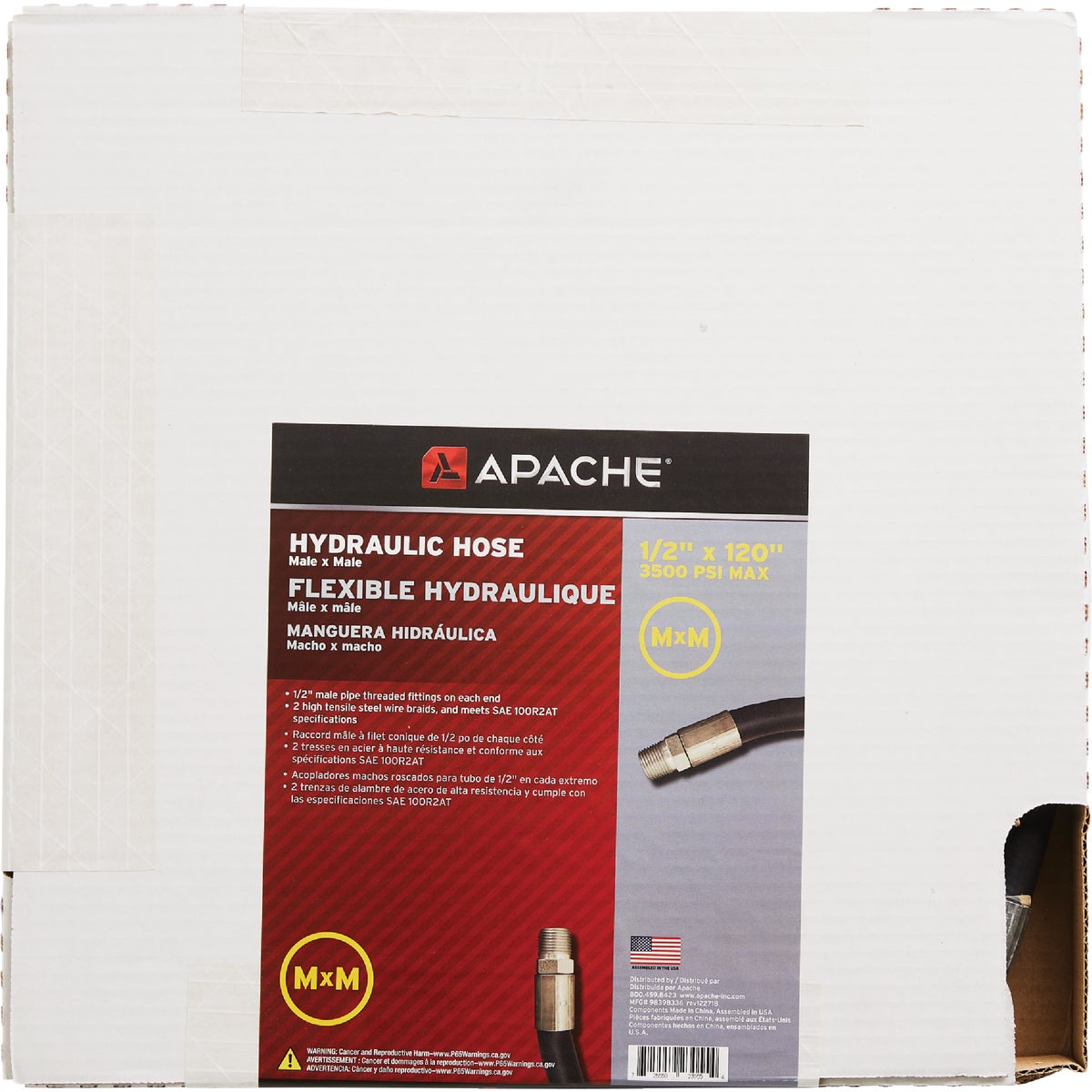 Apache 1/2 In. x 120 In. Male to Male Hydraulic Hose Image 2