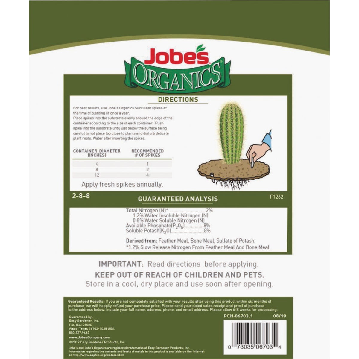 Jobe's Organics For Bountiful Succulents (12-Pack) Image 4