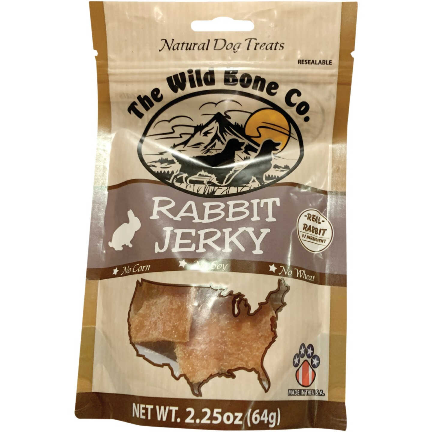 The Wild Bone Company Rabbit Jerky Dog Treat, 2.25 Oz. Image 1