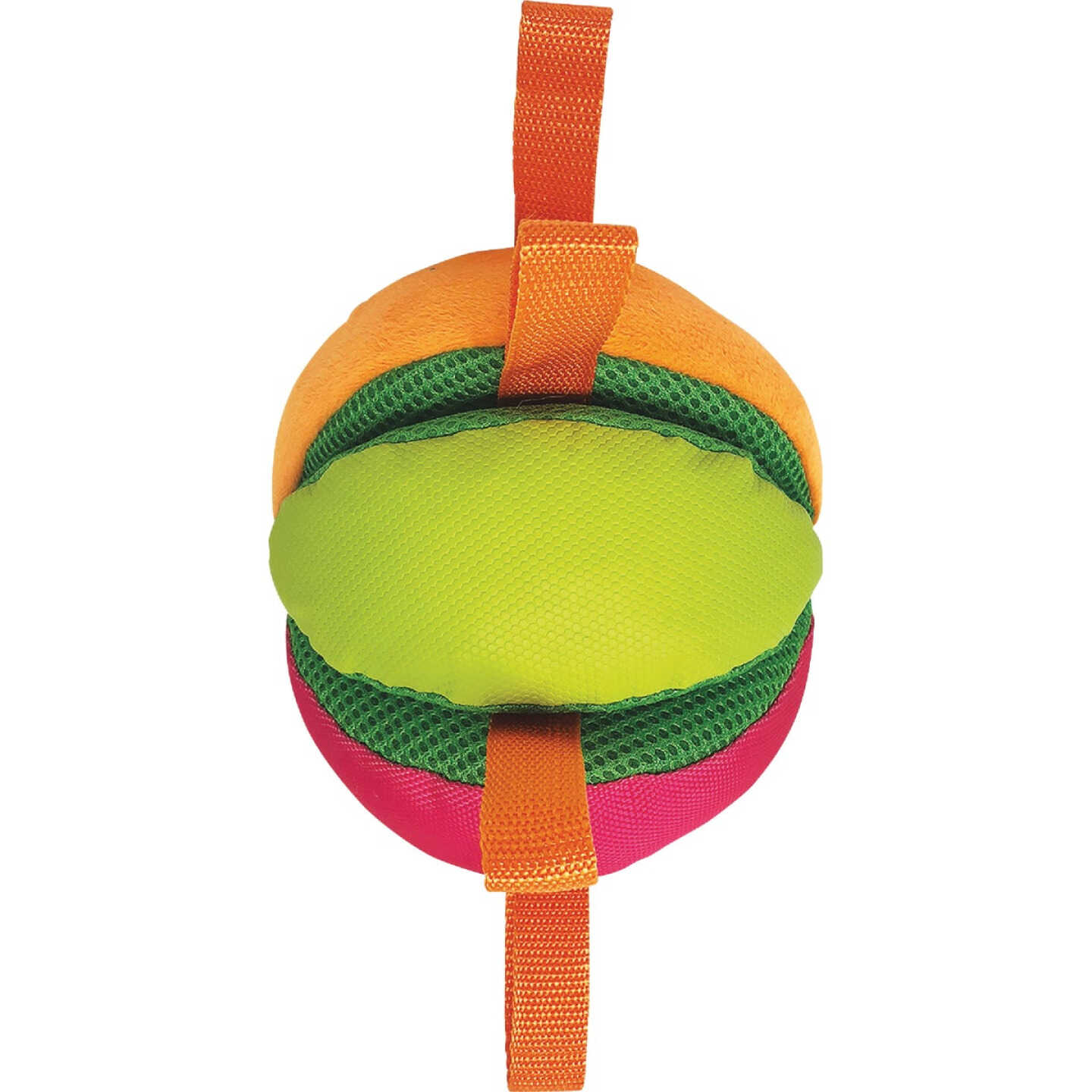 Nerf Dog 5.9 In. Plush Squeak & Crunch Wedge Ball with Straps Image 6
