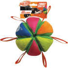 Nerf Dog 5.9 In. Plush Squeak & Crunch Wedge Ball with Straps Image 1
