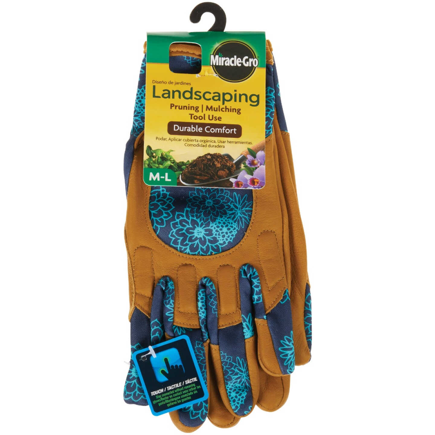 Miracle-Gro Women's Leather Durable Comfort Landscaping Gloves, Medium/Large Image 2