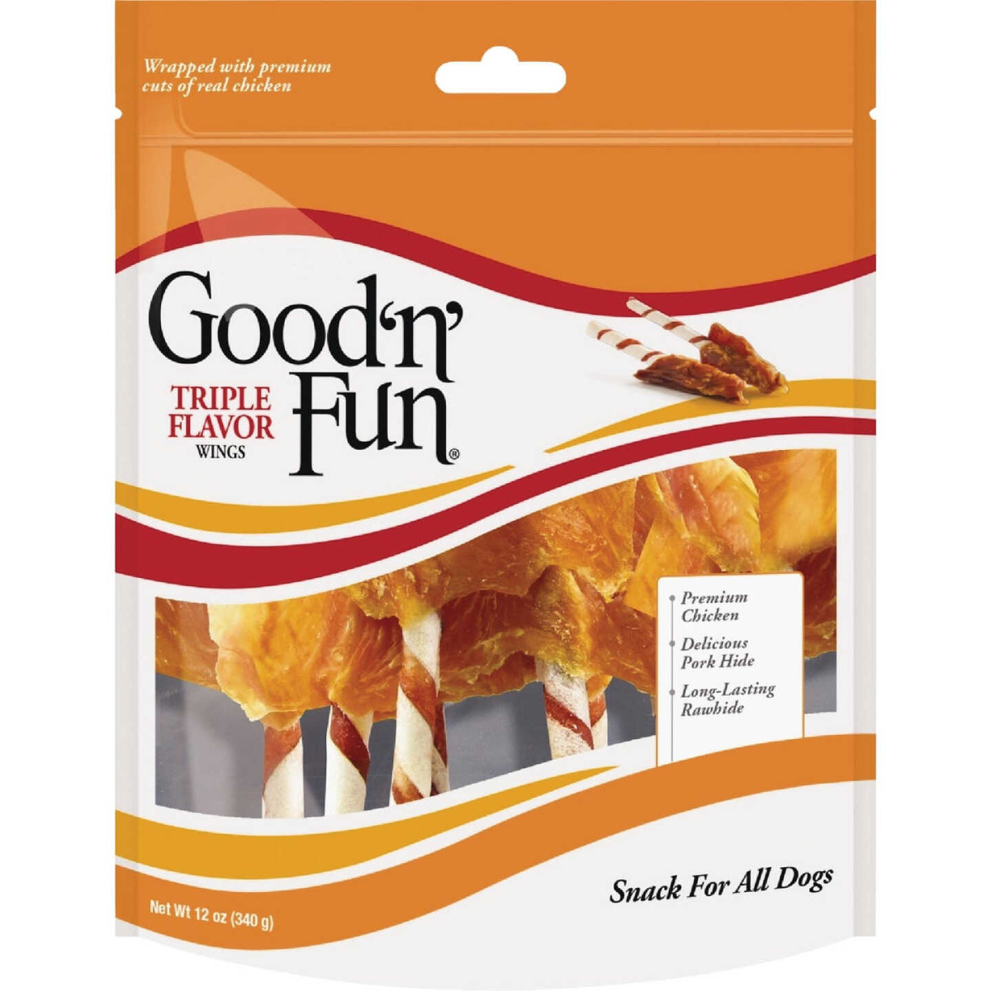 Good 'N' Fun Triple Flavor Wings 12 Oz. Dog Snack Image 1
