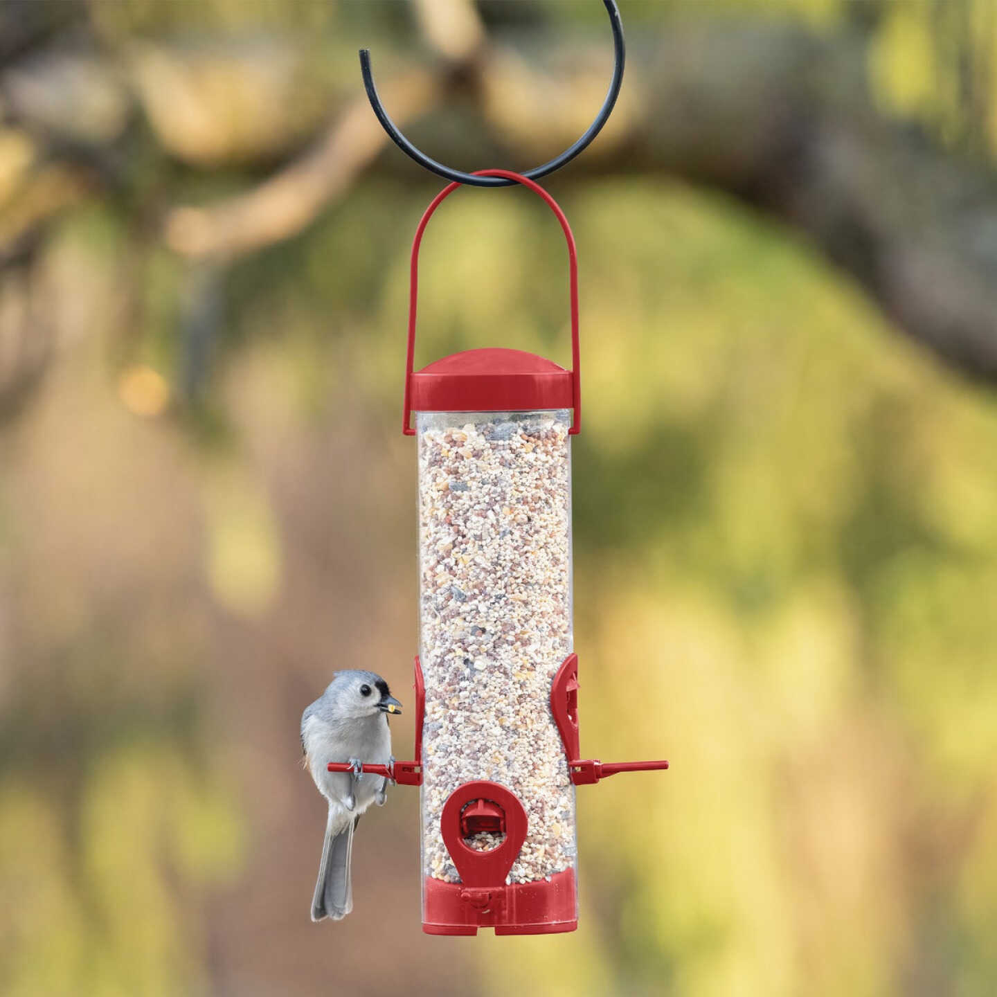 Perky-Pet Red 2-In-1 Tube Bird Feeder Image 2