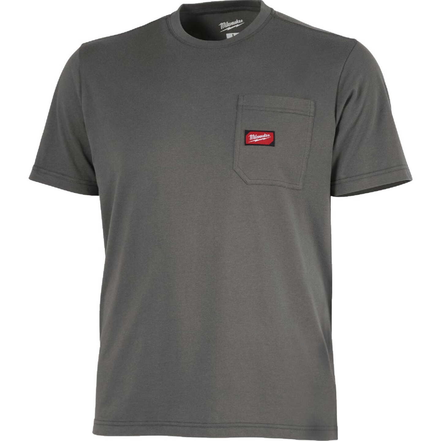 Milwaukee GridIron Large Gray Short Sleeve Heavy-Duty Pocket T-Shirt Image 1
