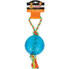 Boss Pet Chomper 5 In. TPR Ball with Rope Tug Dog Toy Image 2