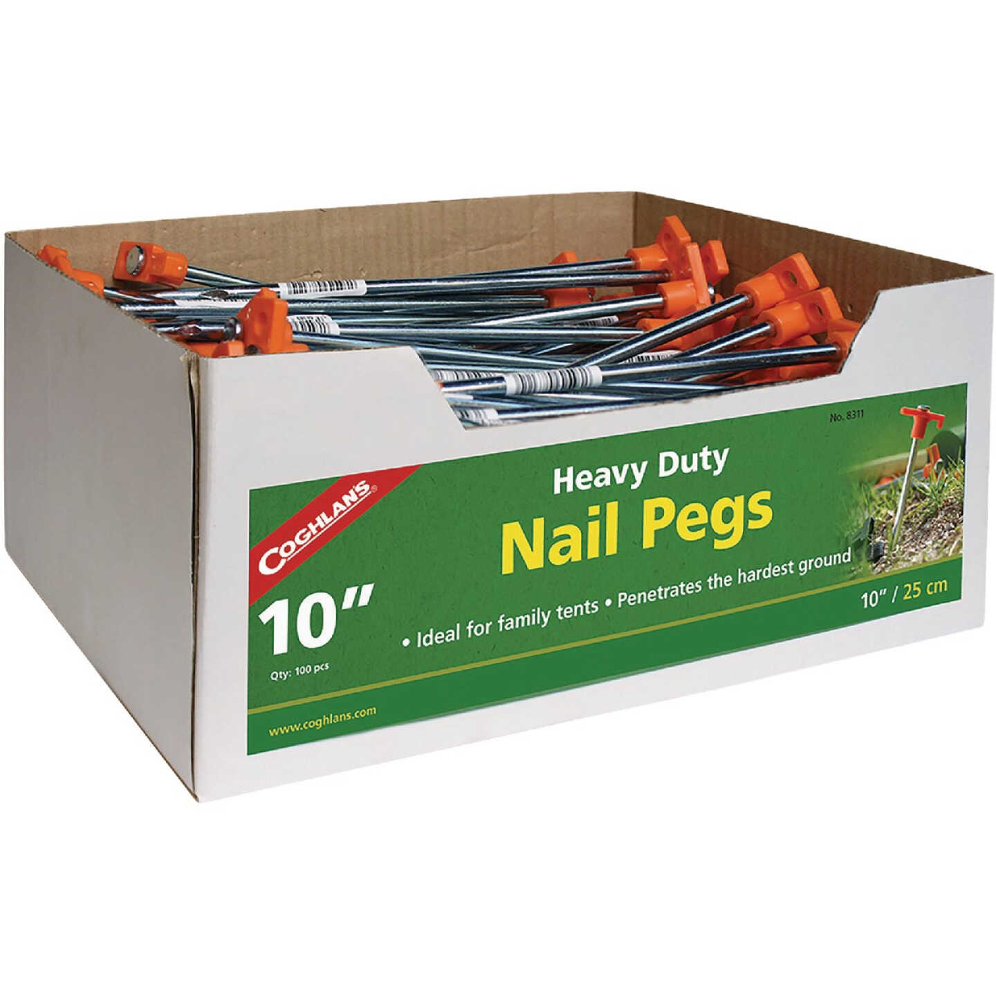 Coghlans 10 In. Steel Tent Nail Peg Image 1