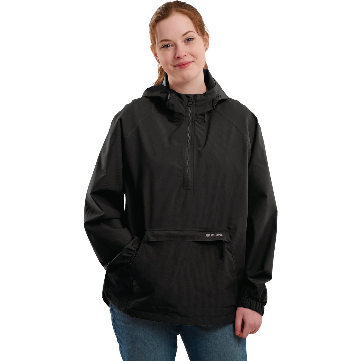 Berne Weather Warrior Women's Medium Black Packable Rain Jacket