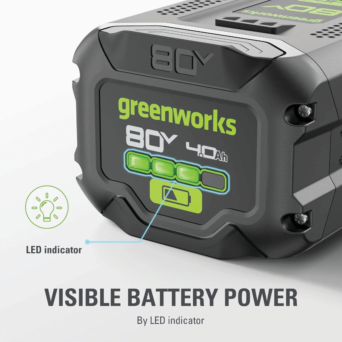 Greenworks 80V 4.0 Ah Battery Image 3