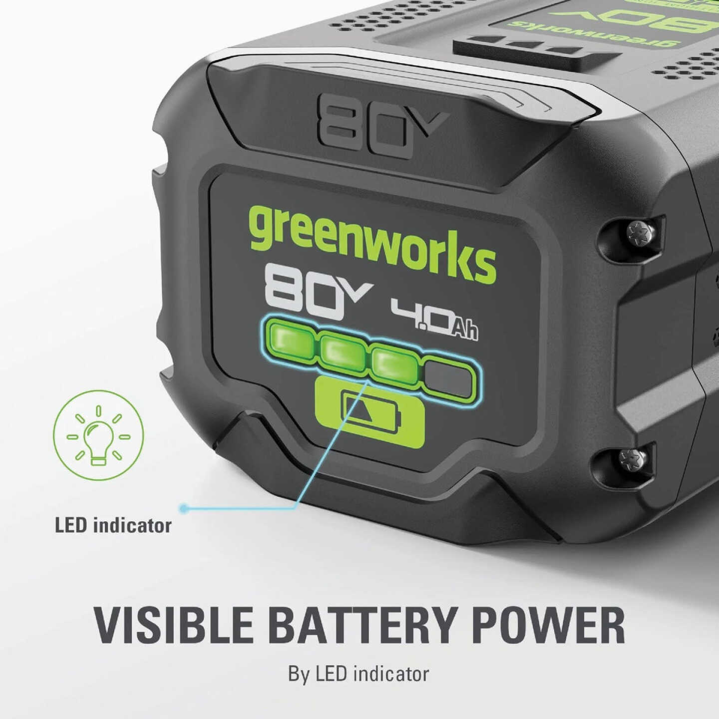 Greenworks 80V 4.0 Ah Battery Image 3