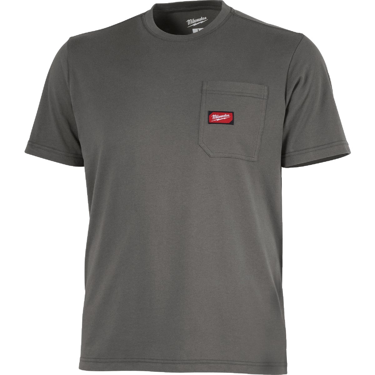 Milwaukee GridIron Small Gray Short Sleeve Heavy-Duty Pocket T-Shirt Image 1