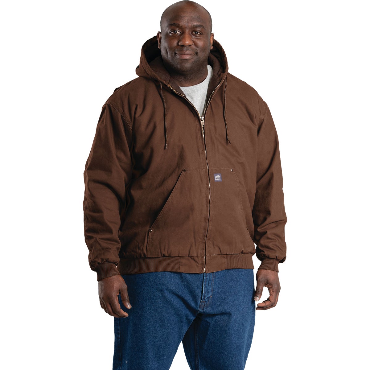 Berne Heartland Men's Large Bark Hooded Work Jacket Image 3