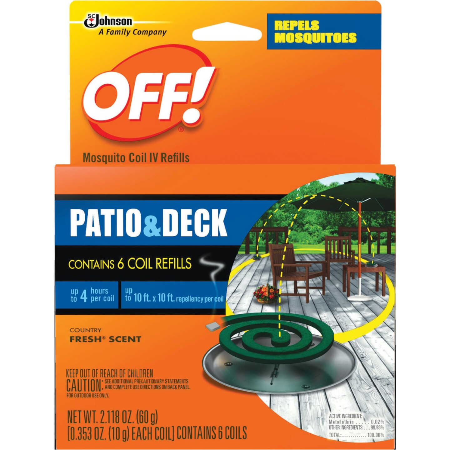 OFF! 4 Hr. Patio & Deck Coil Mosquito Repellent Refill (6-Pack) Image 1