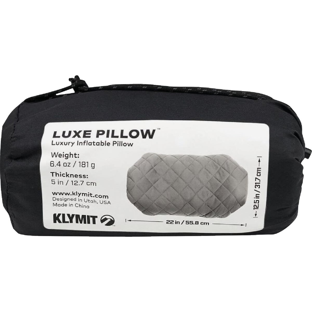 Klymit Luxe Gray Camping Pillow Image 2