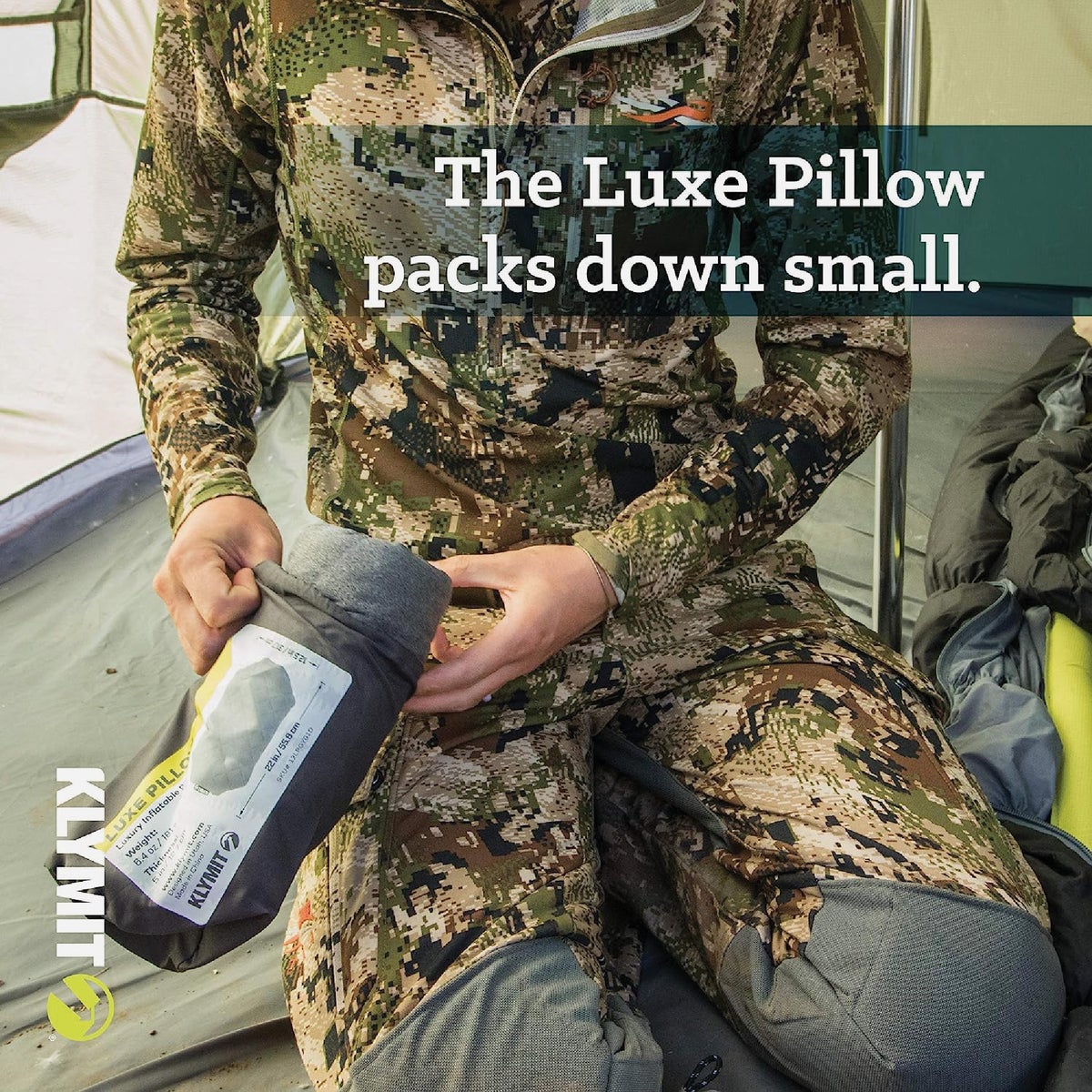 Klymit Luxe Gray Camping Pillow Image 5