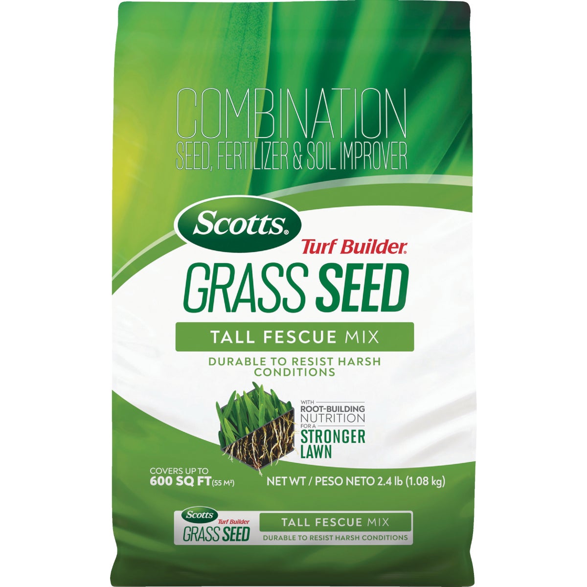 Scotts Turf Builder 2.4 Lb. 200 Sq. Ft. Tall Fescue Mix Grass Seed, Fertilizer, and Soil Improver Combination Image 1