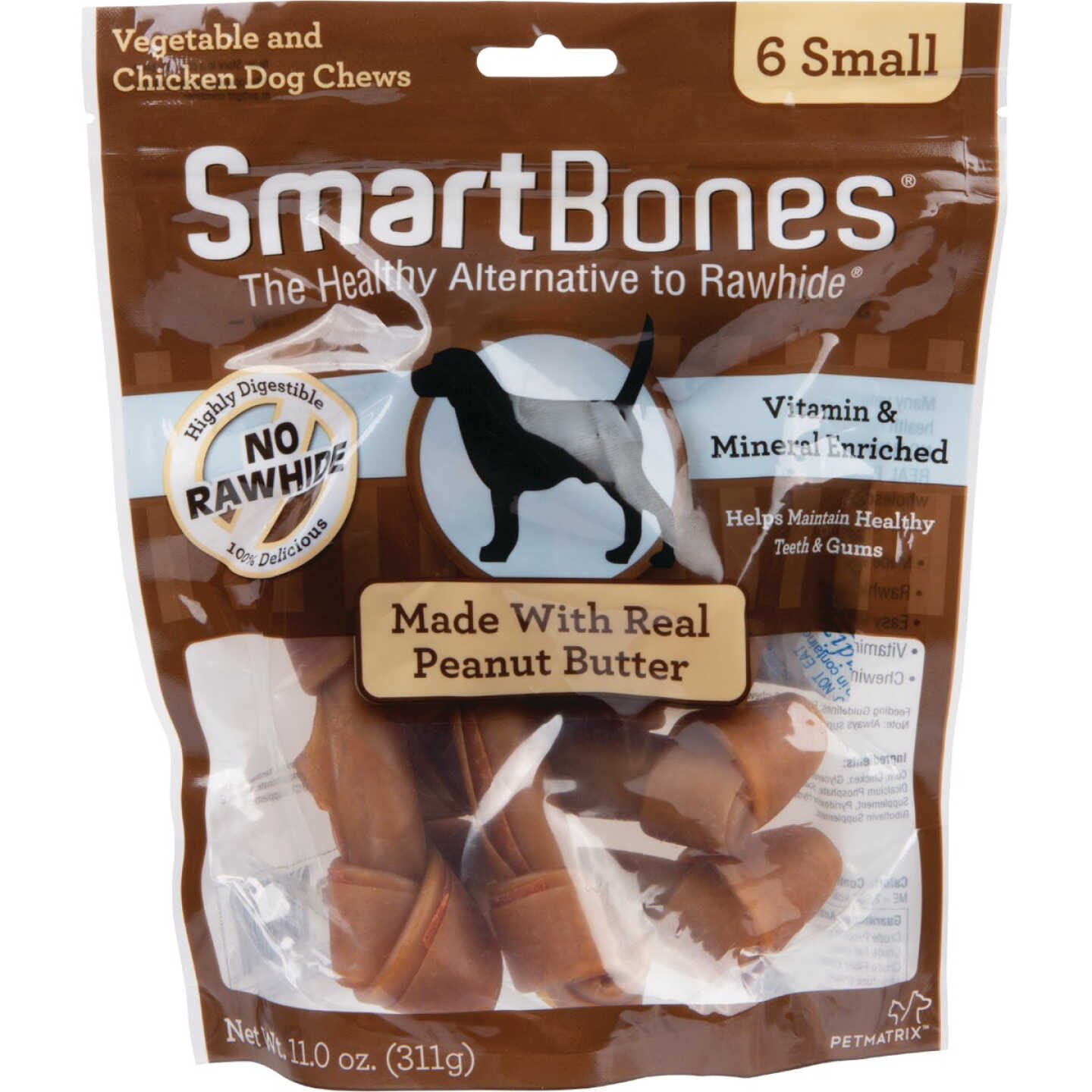 SmartBone Small Peanut Butter Chew Bone (6-Pack) Image 1