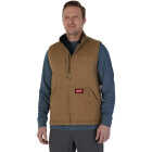 Milwaukee GRIDIRON Men's Large Brown Sherpa-Lined Vest Image 1