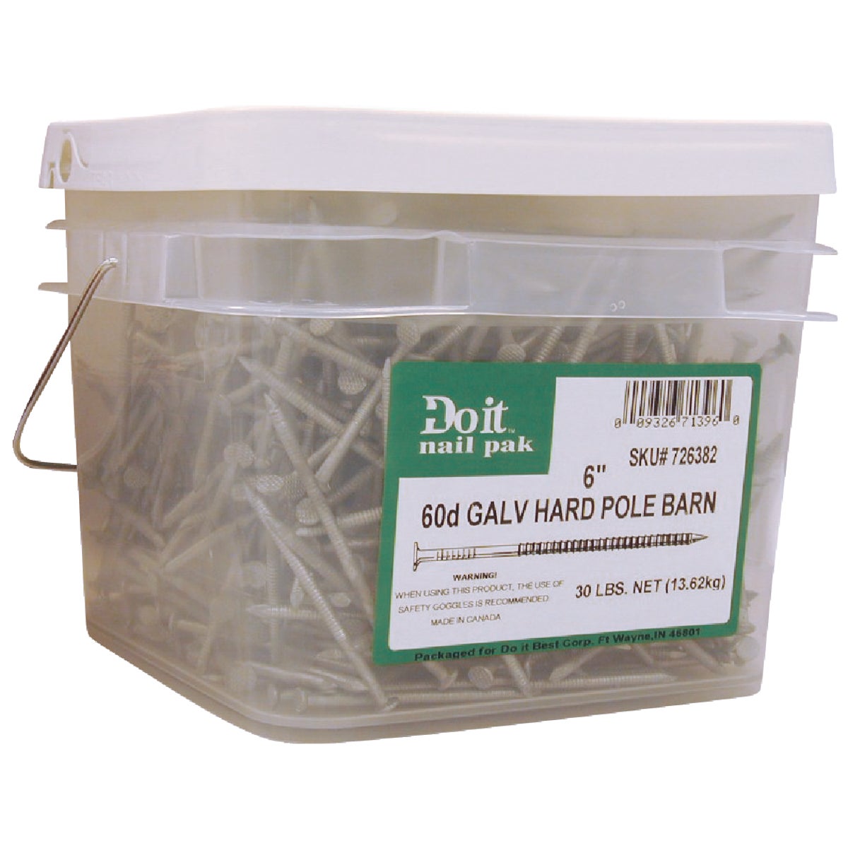 Do it Best 3-1/2 In. x 9 ga x 16d Hot Galvanized Ring Shank Pole Barn Nails (1710 Ct., 30 Lb.) Image 2