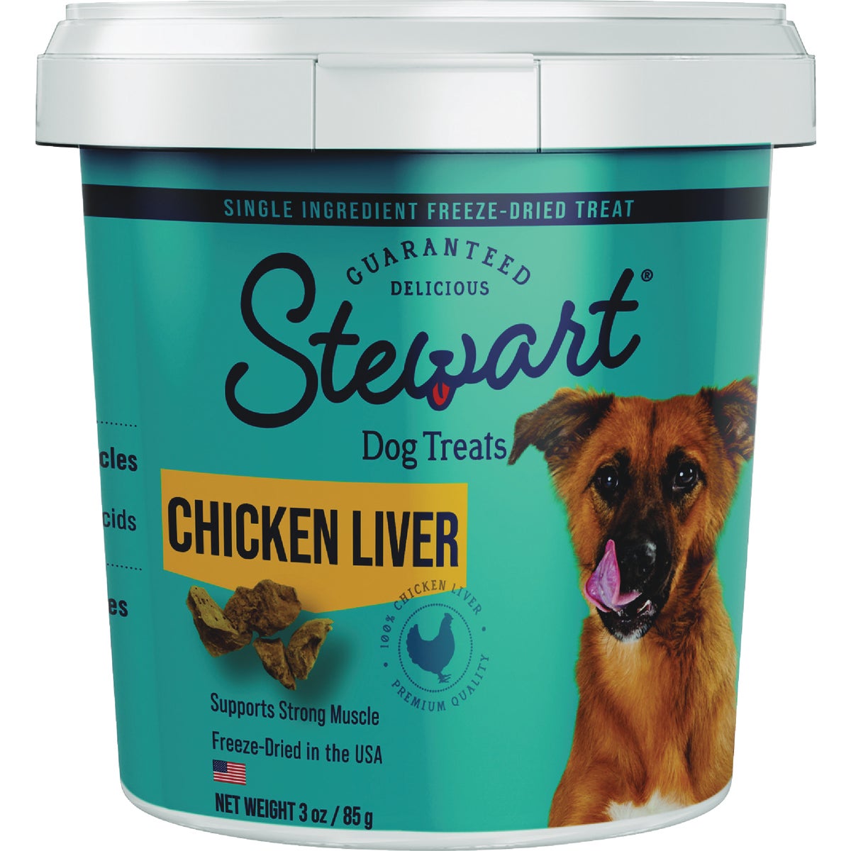 Stewart 3 Oz. Tub Freeze-Dried Chicken Liver Dog Treat