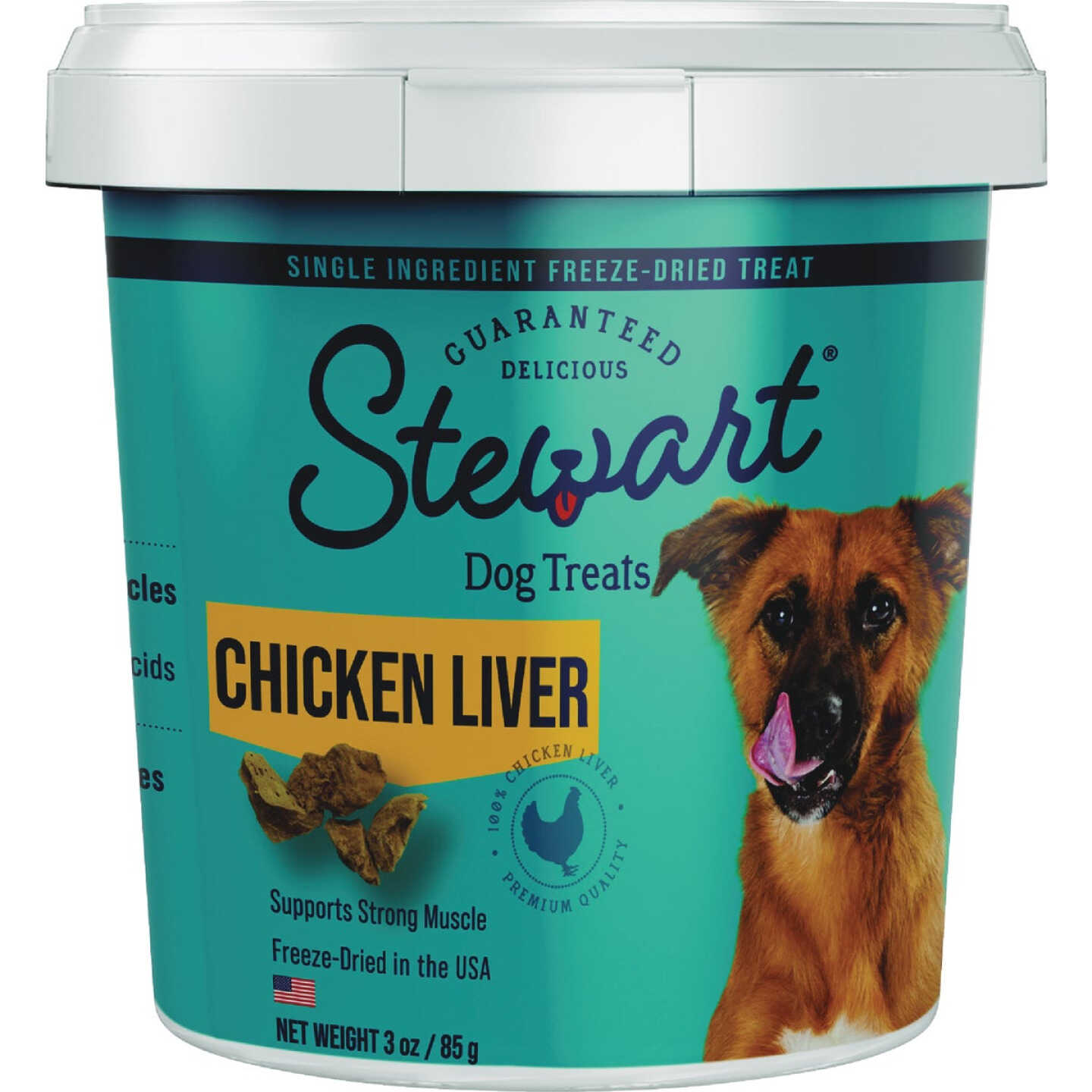 Stewart 3 Oz. Tub Freeze-Dried Chicken Liver Dog Treat Image 1