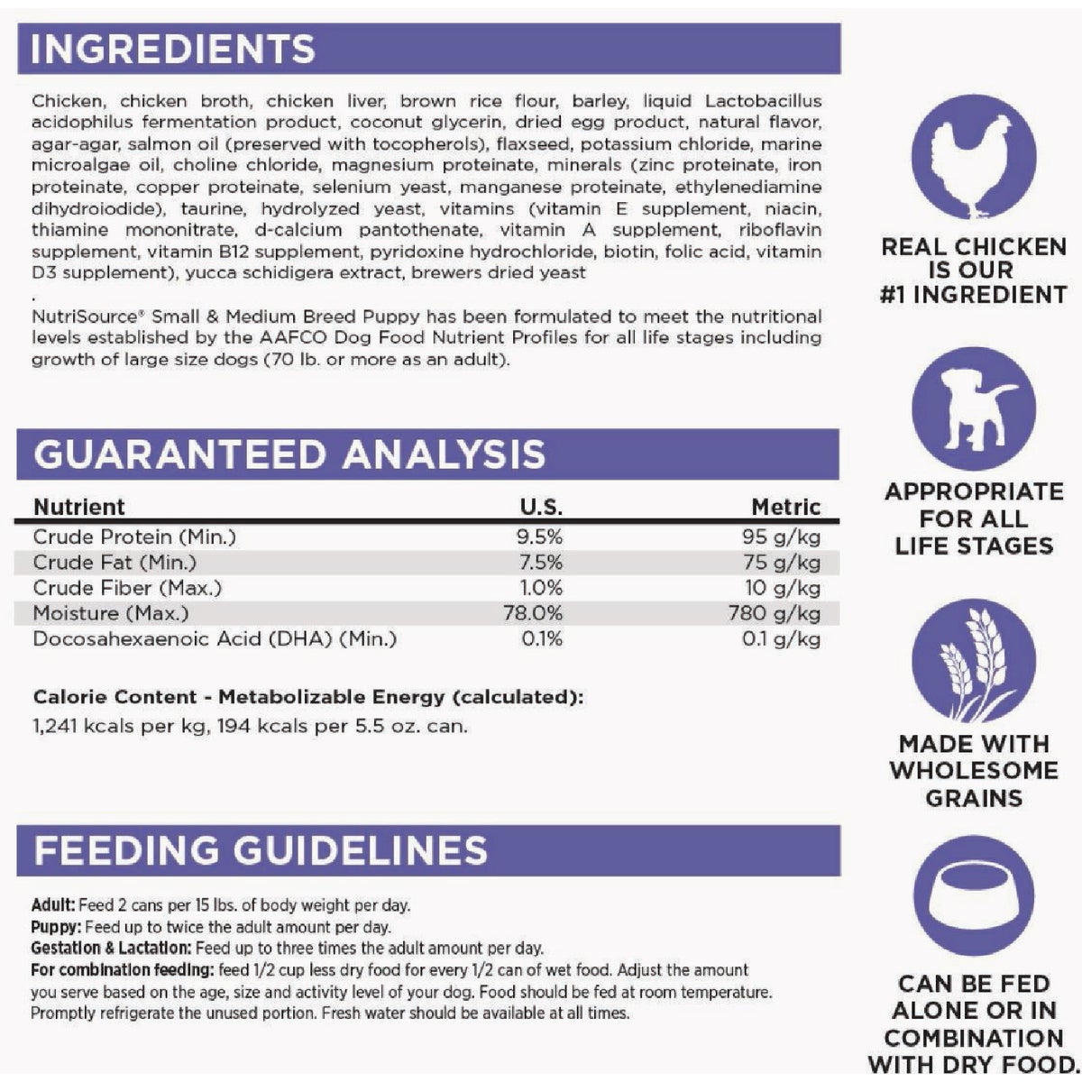 NutriSource 5.5 Oz. Small & Medium Breed Wet Puppy Food Image 4
