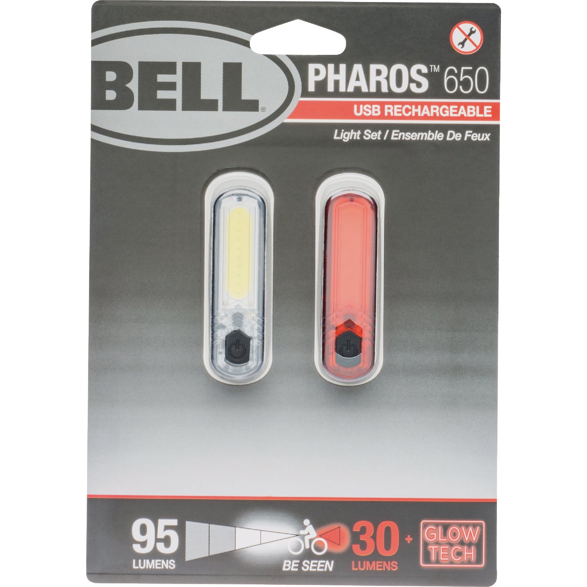 Pharos 650 LED USB Rechargeable Bicycle Light Set Image 2