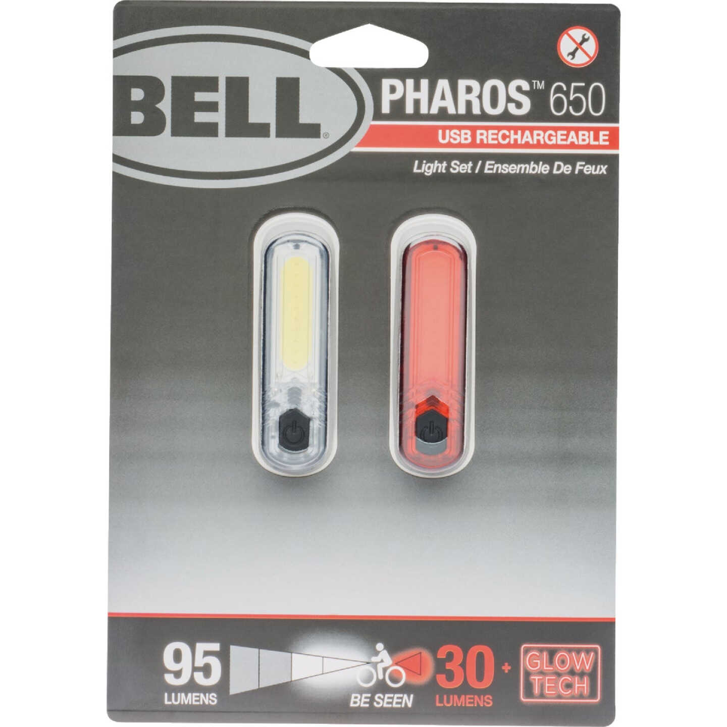 Pharos 650 LED USB Rechargeable Bicycle Light Set Image 2