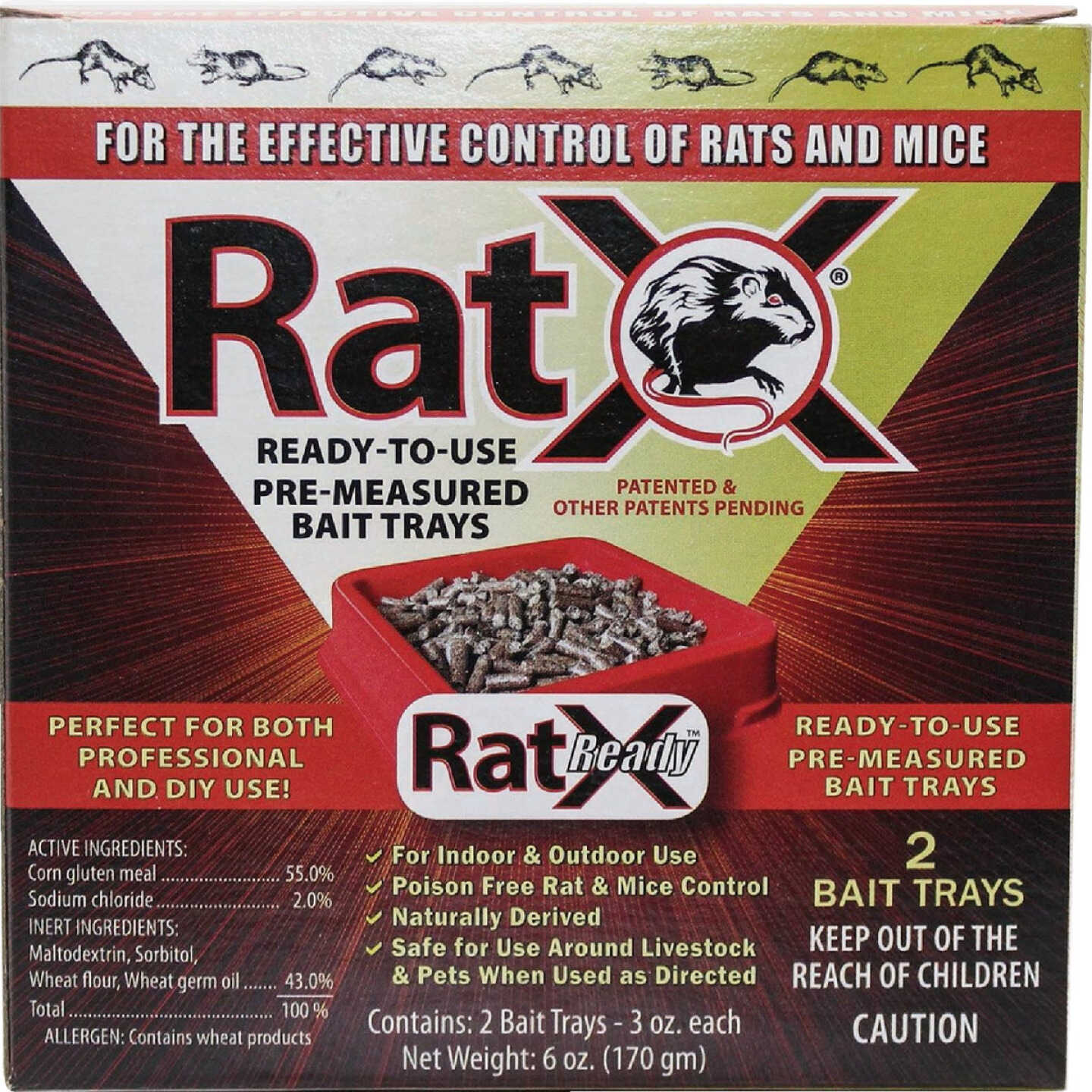 RatX Non-Toxic Ready-to-Use Bait Trays for Mice and Rats (2-Pack) Image 1