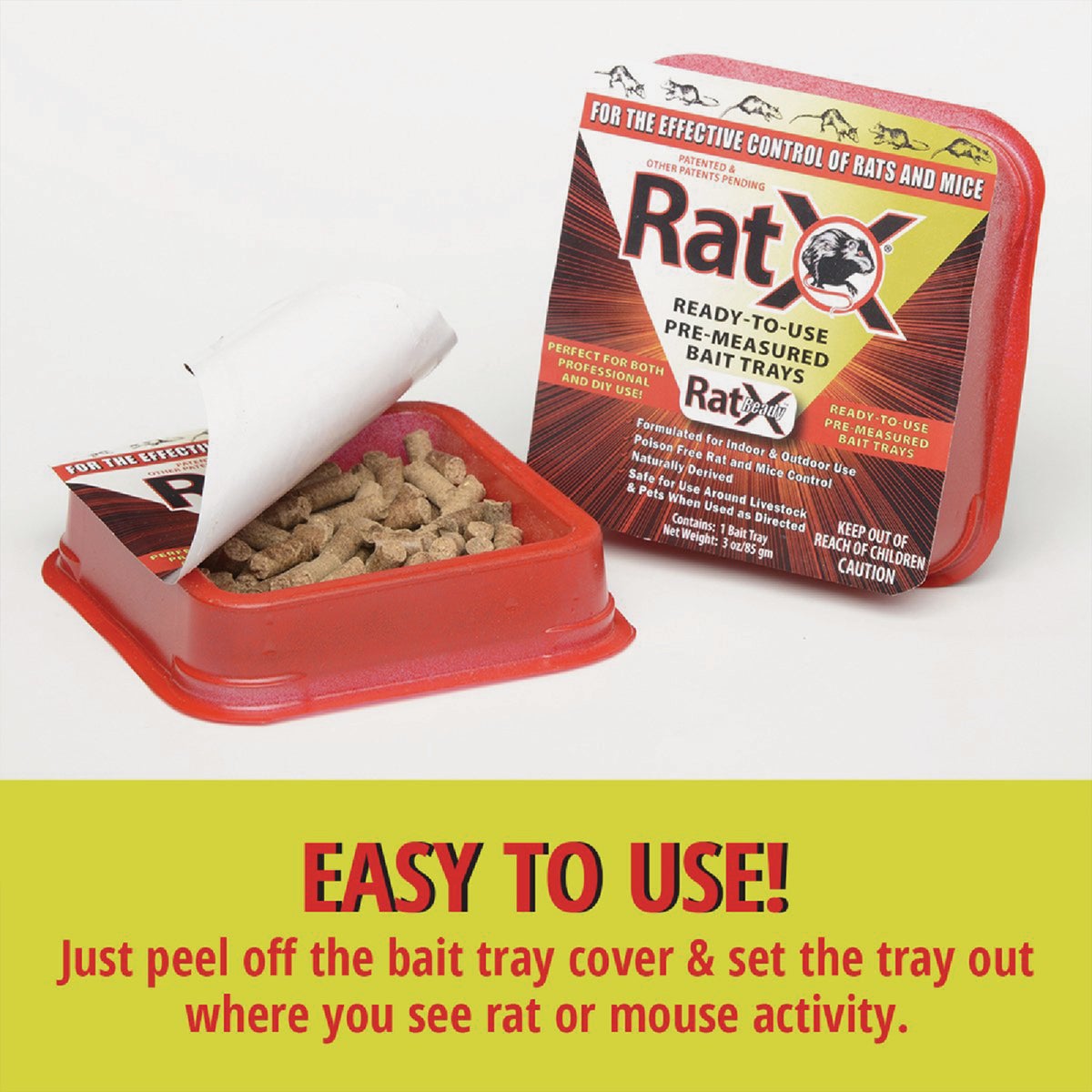 RatX Non-Toxic Ready-to-Use Bait Trays for Mice and Rats (2-Pack) Image 4
