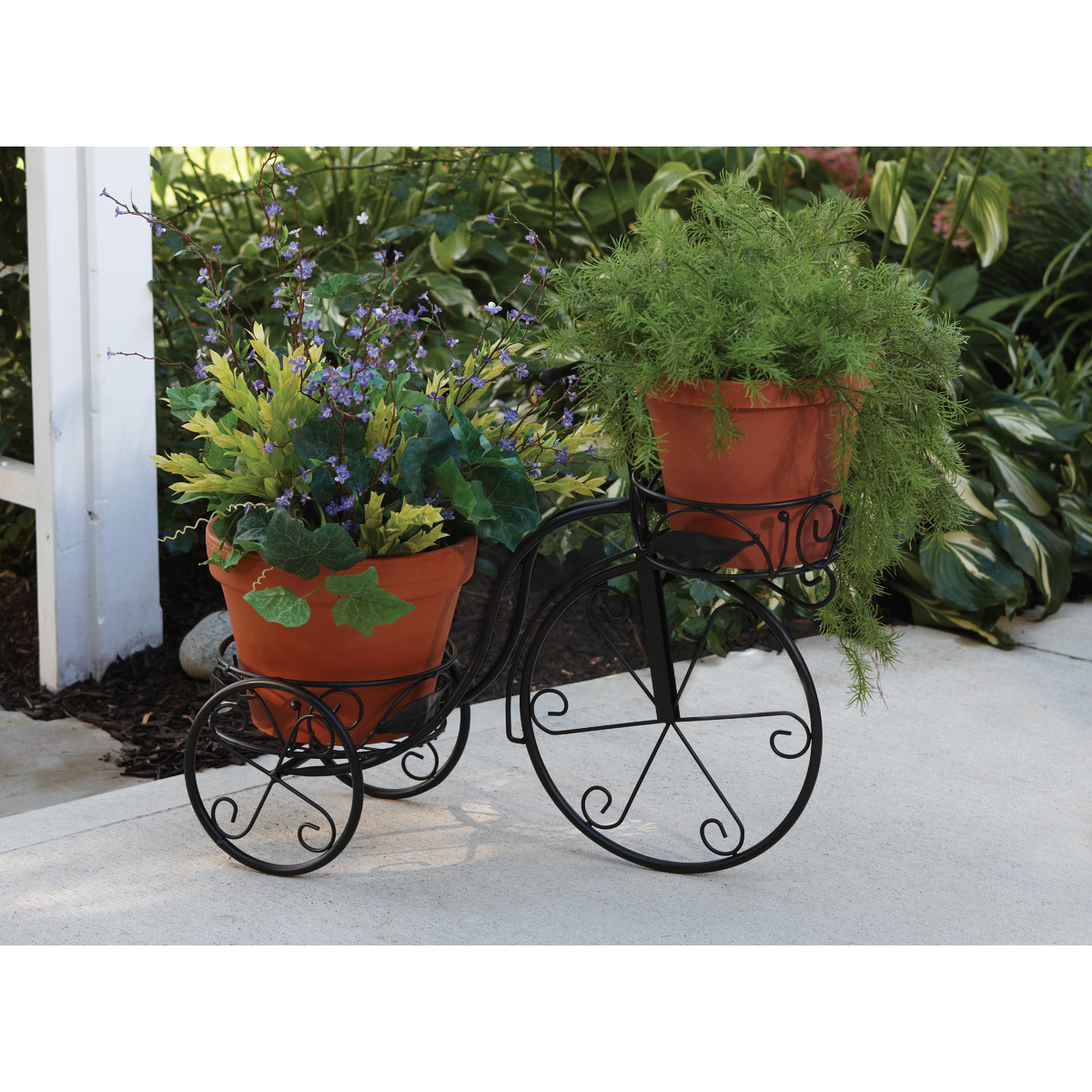 Best Garden Black Powder-Coat Steel 22 In. H. Tricycle Plant Stand Image 2