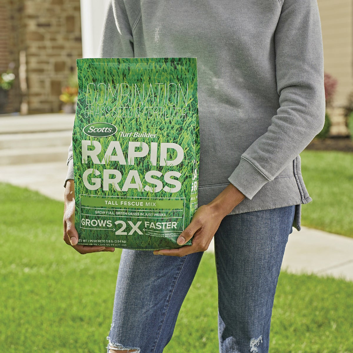 Scotts Turf Builder Rapid Grass 5.6 Lb. 1845 Sq. Ft. Tall Fescue Mix Grass Seed & Fertilizer Combination Image 2