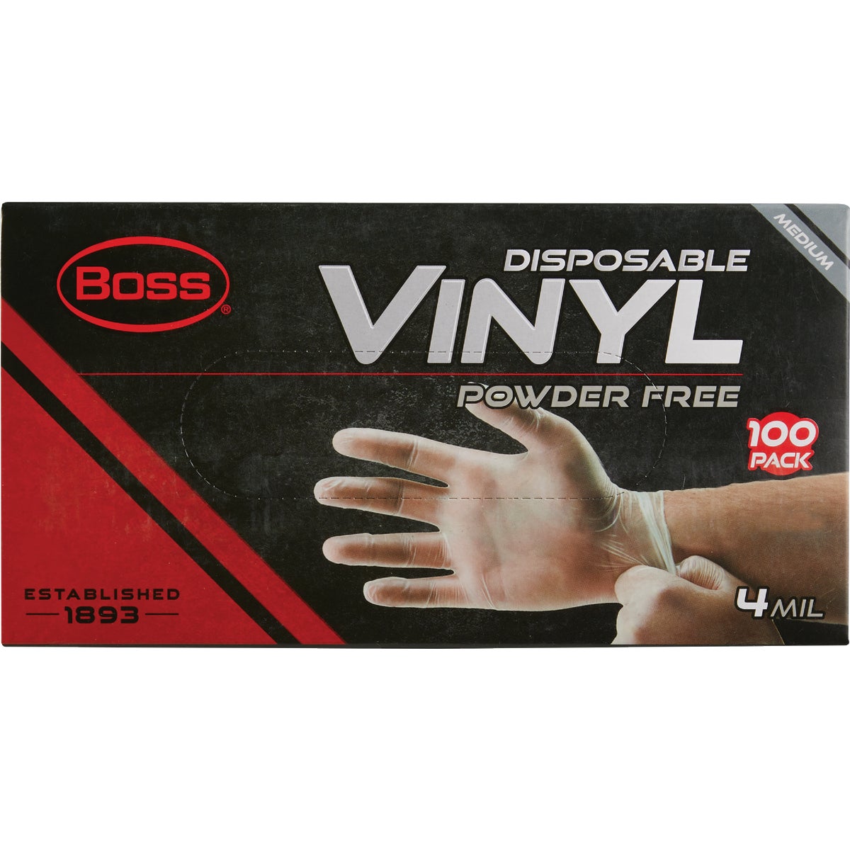 Boss Medium Vinyl Disposable Gloves (100-Pack) Image 3