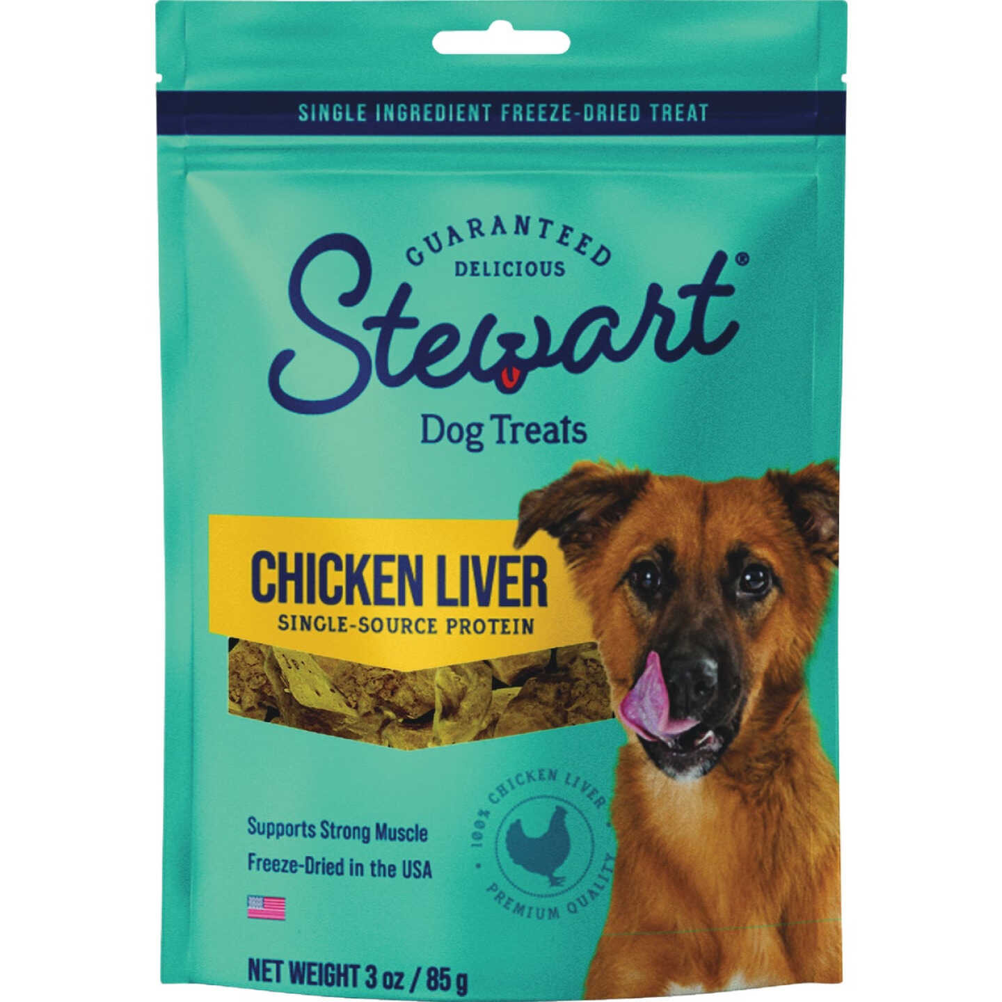 Stewart 3 Oz. Pouch Freeze-Dried Chicken Liver Dog Treat Image 1