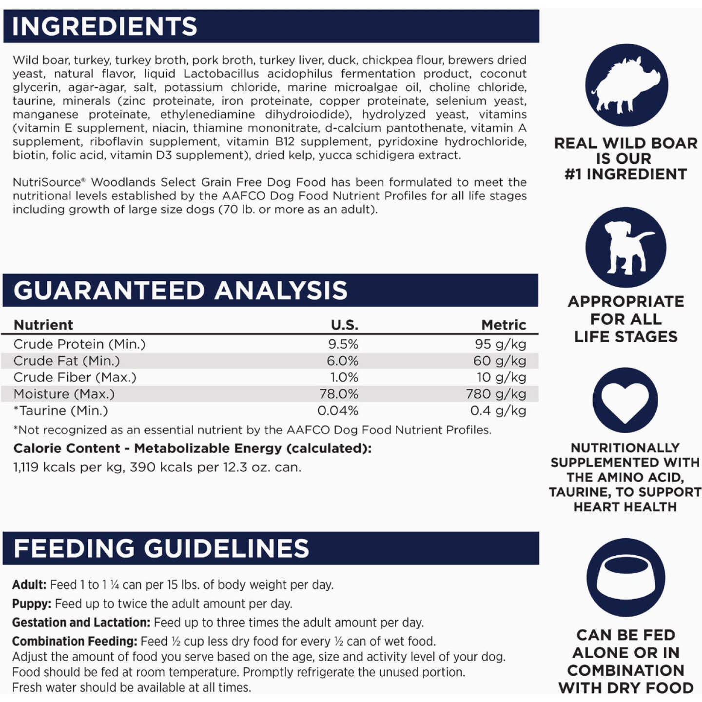 NutriSource 12.3 Oz. Woodlands Select Recipe Grain Free Wet Dog Food Image 5