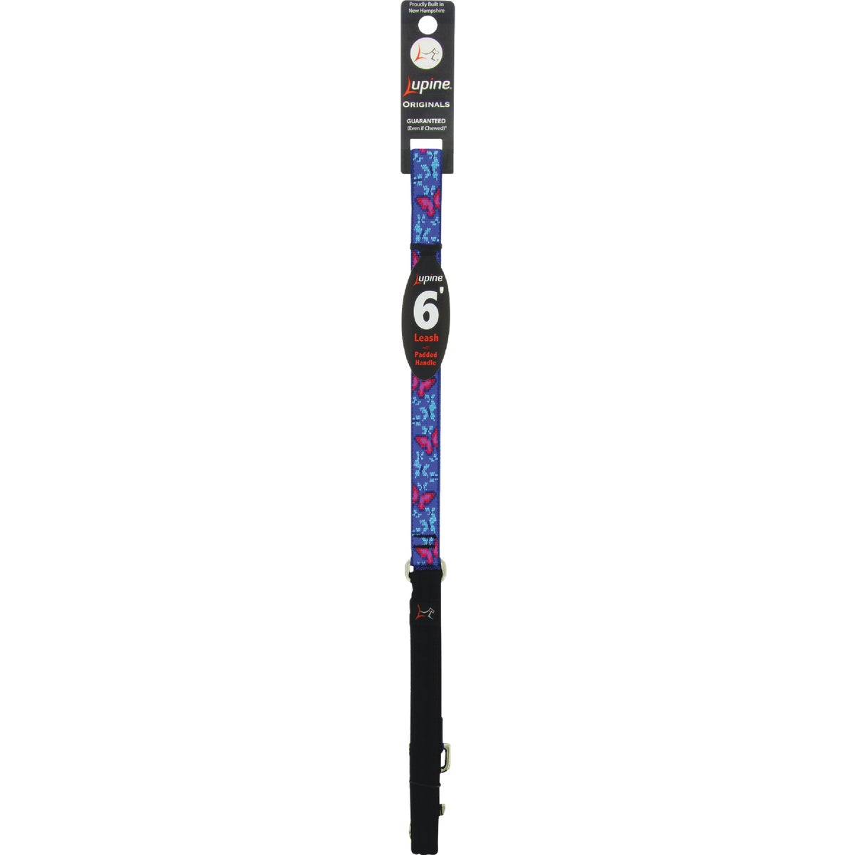 Lupine 3/4 In. x 6 Ft. Woven Pattern Social Butterfly Dog Leash