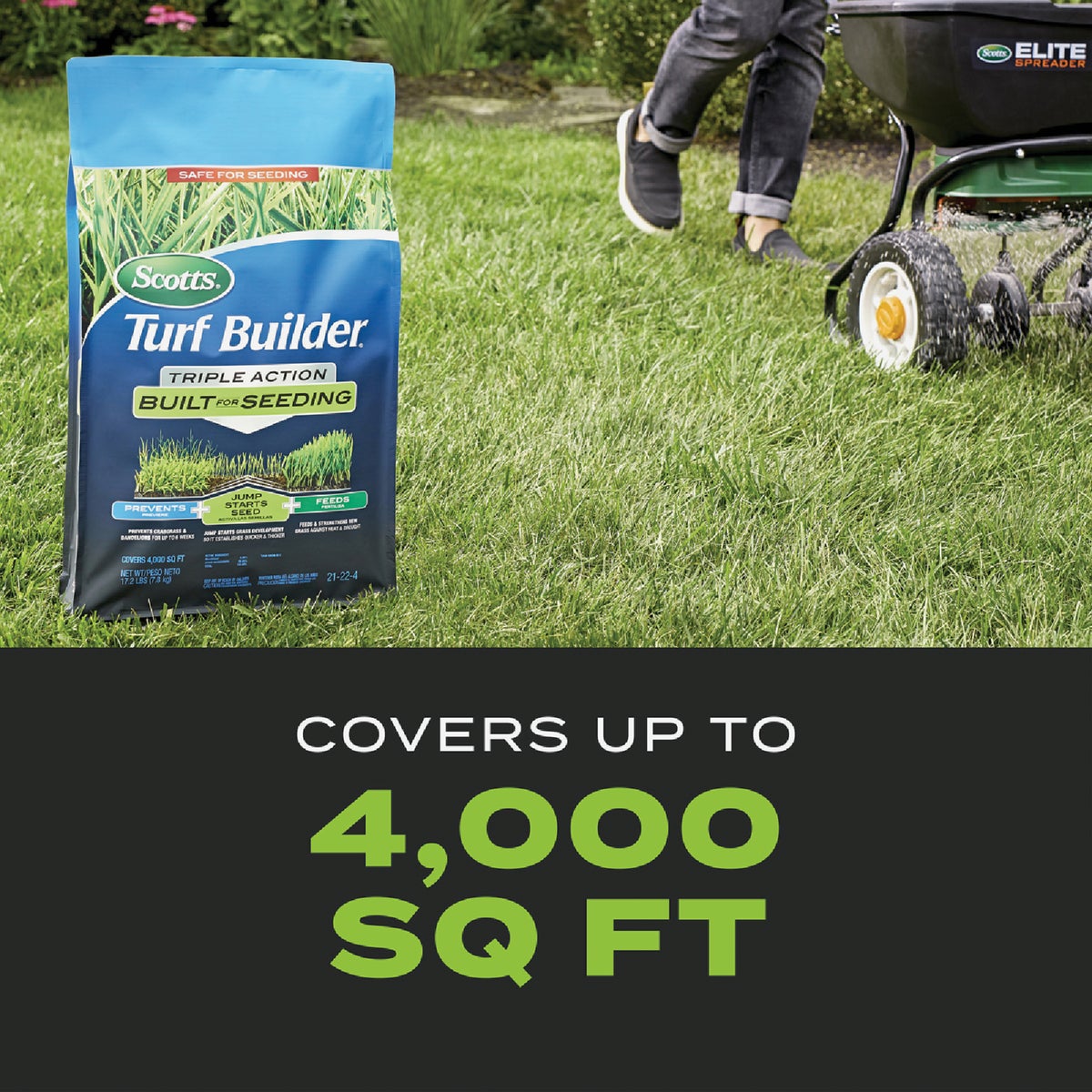Scotts Turf Builder 17.2 Lb. 4000 Sq. Ft. Triple Action Built For Seeding Image 6
