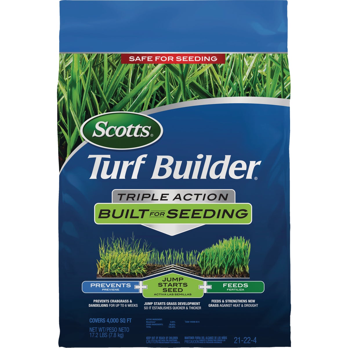 Scotts Turf Builder 17.2 Lb. 4000 Sq. Ft. Triple Action Built For Seeding Image 1