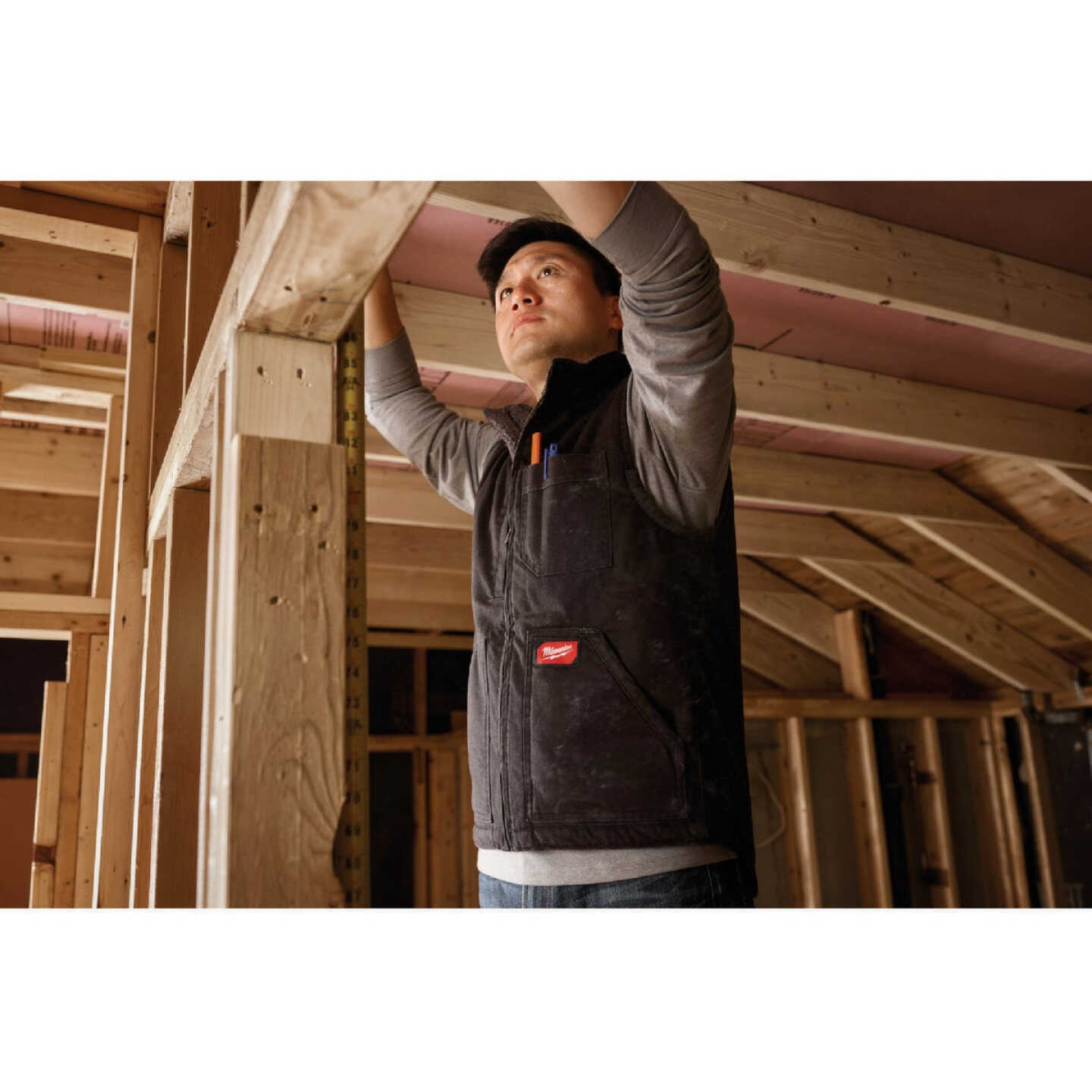 Milwaukee GRIDIRON Men's Medium Black Sherpa-Lined Vest Image 4