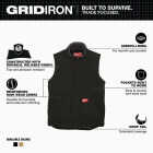 Milwaukee GRIDIRON Men's Medium Black Sherpa-Lined Vest Image 2